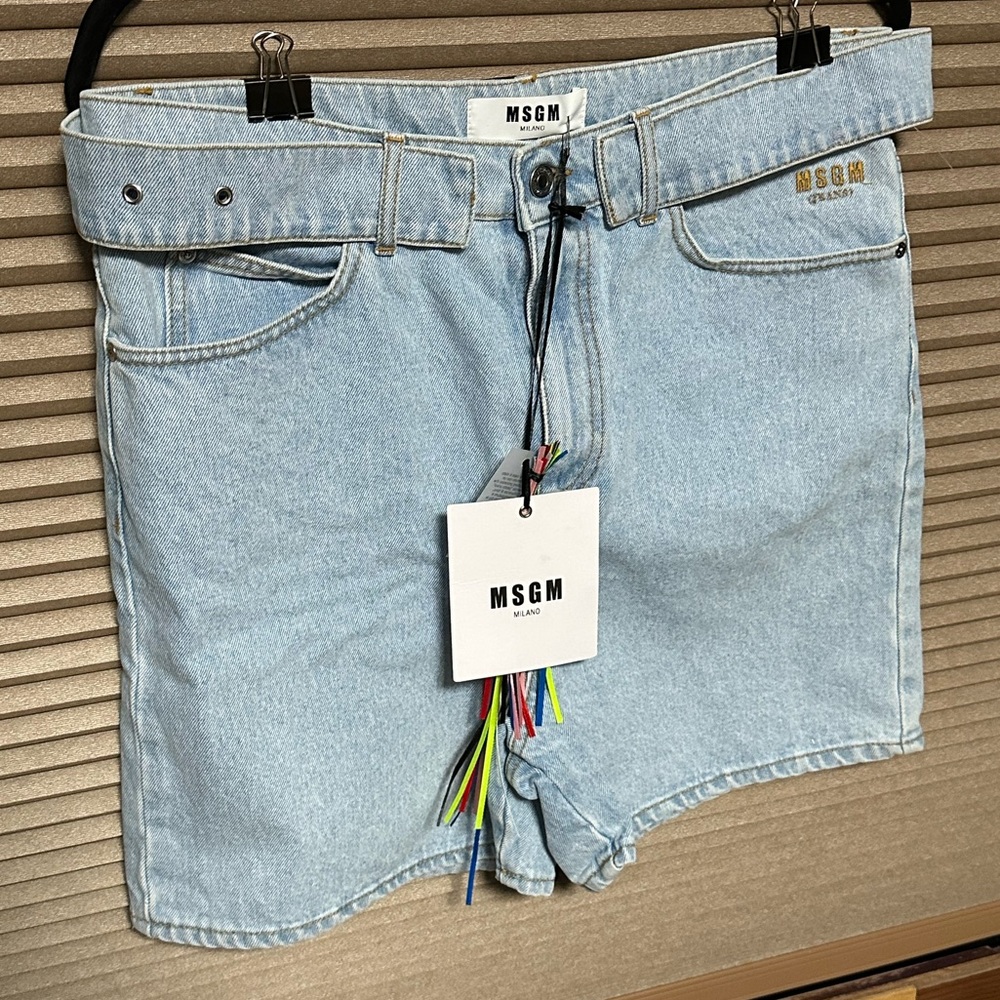 MSGM Milano Casual Light Blue Denim Shorts Size 40 (Women)